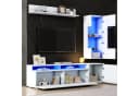 KLAM HOME Wohnwand 3-tlg. TV Set Weiß Hochglanz mit LED Bild 5