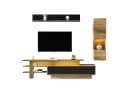 KLAM HOME Wohnwand 3-tlg. TV-Schrank Set Schwarz Holzoptik mit LED Bild 1