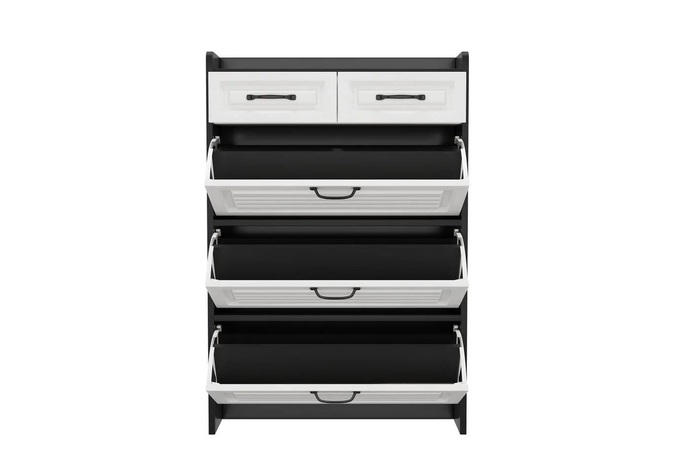 KLAM HOME Schuhkommode mit drehbarem Schuhschrank und Schubladen