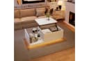 KLAM HOME Höhenverstellbarer LED-Couchtisch Weiß Hochglanz Bild 2