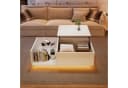 KLAM HOME Höhenverstellbarer LED-Couchtisch Weiß Hochglanz Bild 4