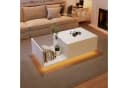 KLAM HOME Höhenverstellbarer LED-Couchtisch Weiß Hochglanz Bild 5
