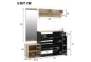 KLAM HOME Garderoben-Set 4-tlg. mit Bank, Spiegel & Schrank Bild 3
