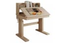KLAM HOME Kindertisch aus Massivholz mit Kurbel & neigbarer Platte Beige Bild 1