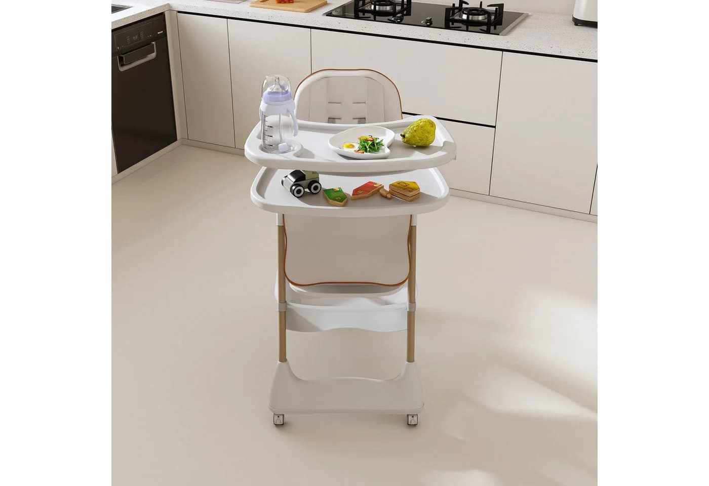 KLAM HOME Kinderklappstuhl Weiß Faltbar Verstellbar - Bild 4