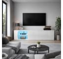 KLAM HOME Lowboard Weißer TV-Schrank mit LED & Glas Bild 2
