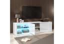 KLAM HOME Lowboard Weißer TV-Schrank mit LED & Glas Bild 3