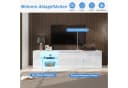 KLAM HOME Lowboard Weißer TV-Schrank mit LED & Glas Bild 5