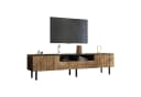 KLAM HOME Lowboard TV-Schrank Schwarz-Holzoptik mit Schubladen & Türen Bild 1