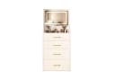 KLAM HOME Schminktisch 3-in-1 Weiß/Walnuss mit Glasplatte & Hocker Bild 1