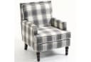 KLAM HOME Loungesessel Retro Sessel Blau-Weiß Streifen Baumwoll-Leinen Bild 1