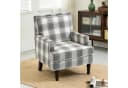 KLAM HOME Loungesessel Retro Sessel Blau-Weiß Streifen Baumwoll-Leinen Bild 2