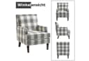 KLAM HOME Loungesessel Retro Sessel Blau-Weiß Streifen Baumwoll-Leinen Bild 4
