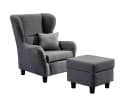 luma-home Ohrensessel 18001 Grau Lesesessel mit Hocker Bild 2