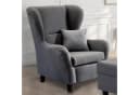 luma-home Ohrensessel 18001 Grau Lesesessel mit Hocker Bild 3