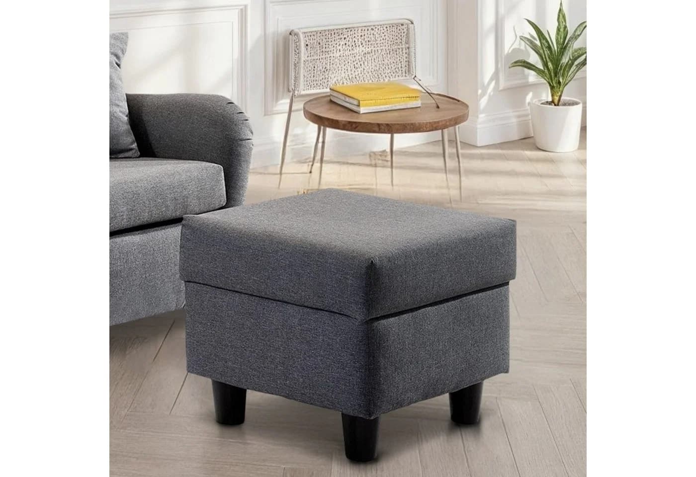 luma-home Ohrensessel 18001 Grau Lesesessel mit Hocker - Bild 4