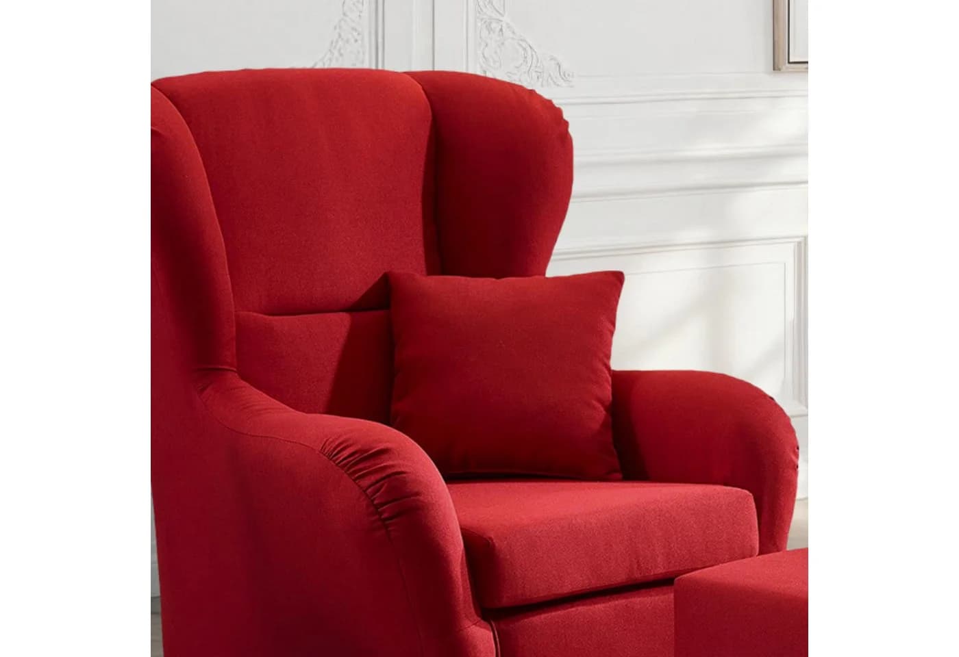luma-home Ohrensessel 18002 Lesesessel Rot Echtholzfüße - Bild 5