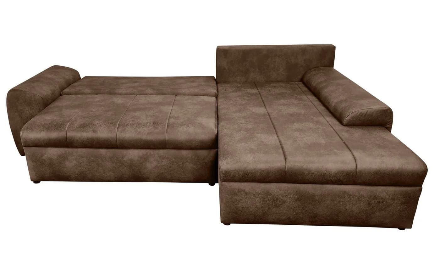 luma-home Ecksofa 18011 Bettfunktion Braun