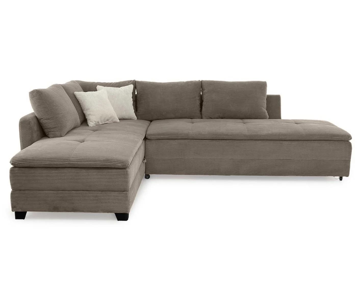 luma-home Ecksofa 15162 Doppelbett Braun Cord - Bild 2