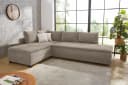 luma-home Ecksofa 15162 Doppelbett Braun Cord Bild 3