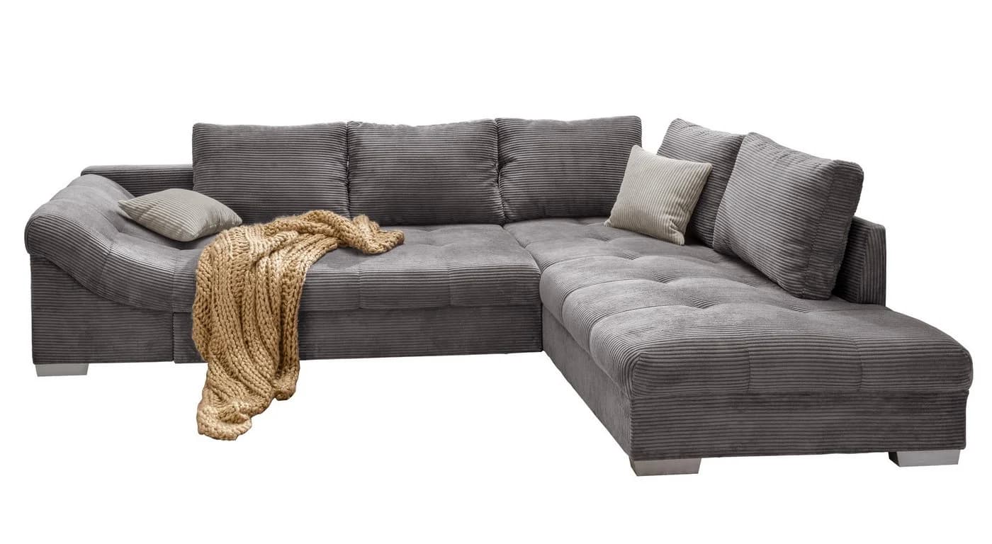 luma-home Ecksofa 17201 Grau Cord mit Bettfunktion - Bild 2