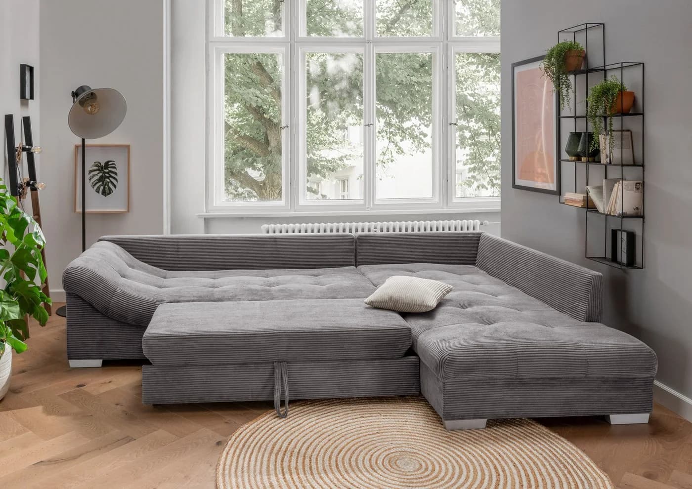 luma-home Ecksofa 17201 Grau Cord mit Bettfunktion - Bild 4