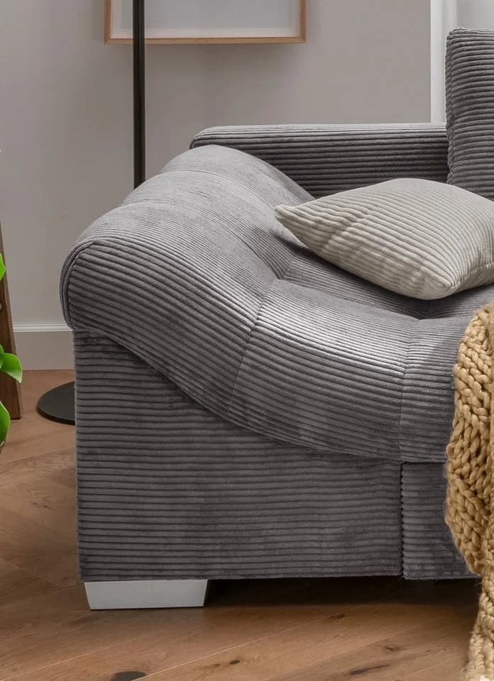luma-home Ecksofa 17201 Grau Cord mit Bettfunktion - Bild 5