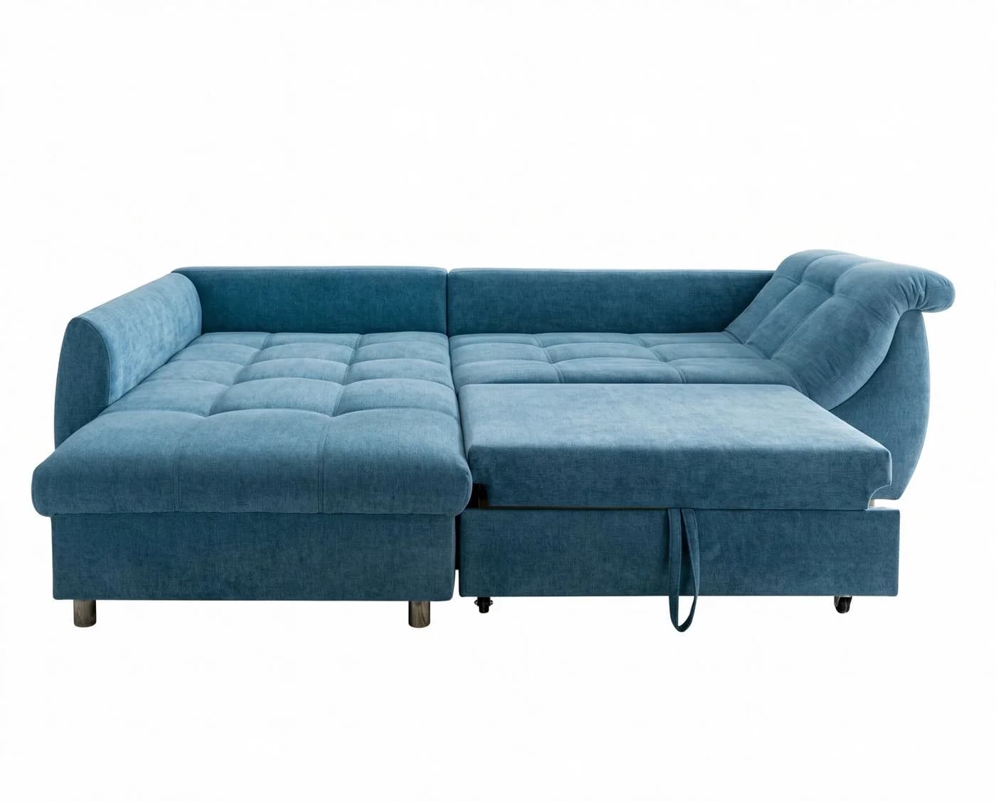 luma-home Ecksofa 17108 - Blau mit Bettfunktion