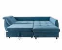 luma-home Ecksofa 17107 mit Bettfunktion, Ottomane rechts, Wellenunterfederung, Mikrofaser Blau Bild 1