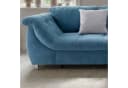 luma-home Ecksofa 17107 mit Bettfunktion, Ottomane rechts, Wellenunterfederung, Mikrofaser Blau Bild 5