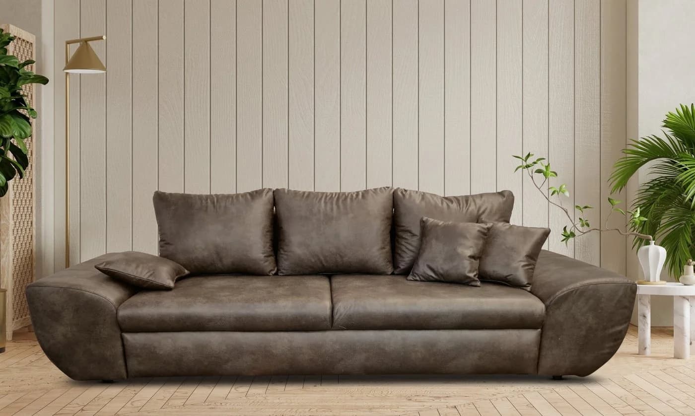 luma-home Big-Sofa 18008 Bettfunktion Stauraum 275x98x90 cm Braun - Bild 3