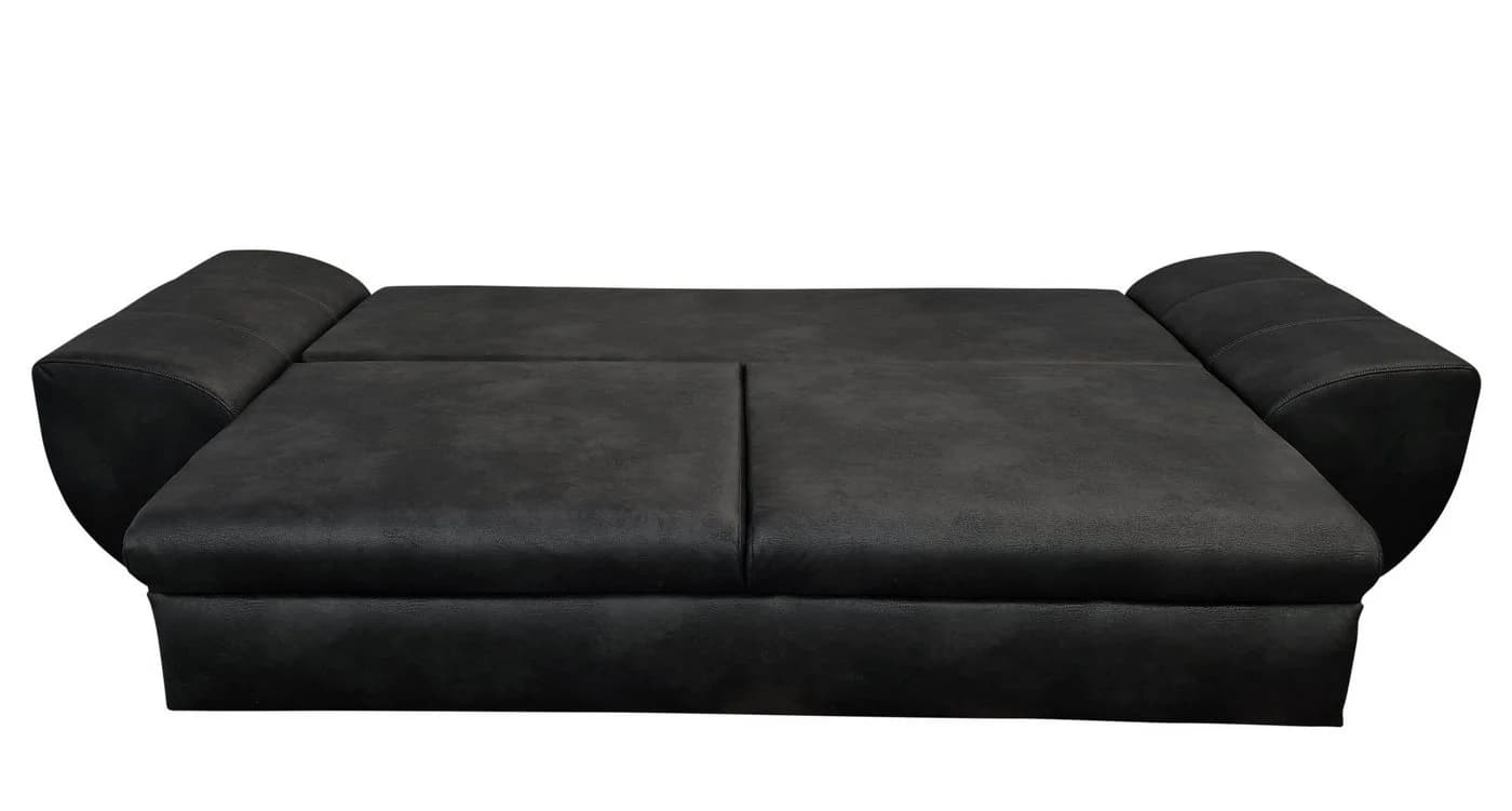 luma-home Big-Sofa 18010 Bettfunktion Stauraum 275x98x90 cm Schwarz