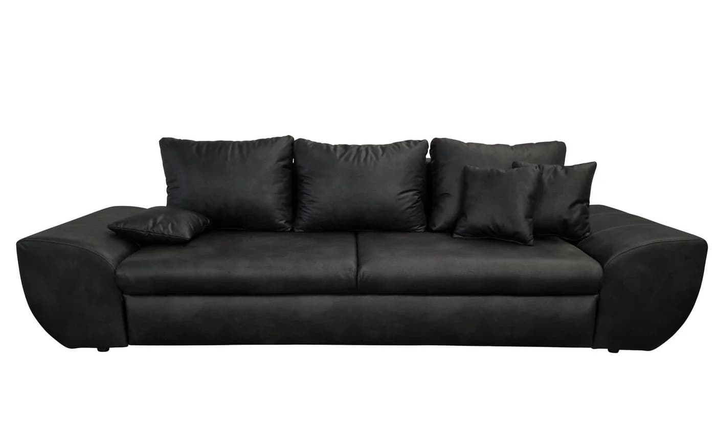 luma-home Big-Sofa 18010 Bettfunktion Stauraum 275x98x90 cm Schwarz - Bild 2