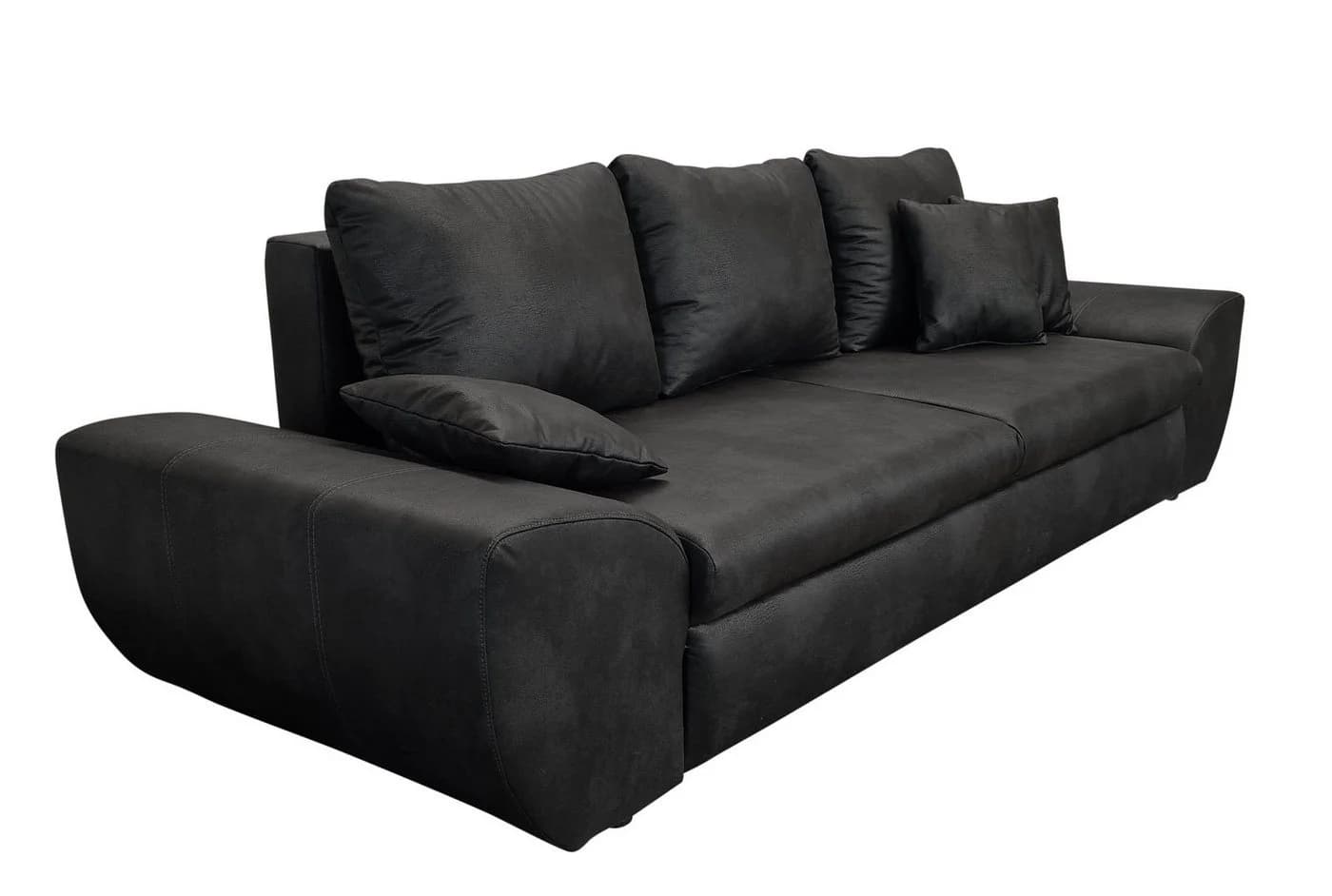 luma-home Big-Sofa 18010 Bettfunktion Stauraum 275x98x90 cm Schwarz - Bild 4