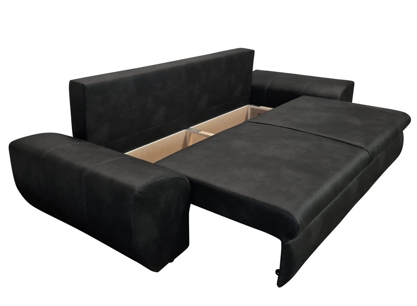 luma-home Big-Sofa 18010 Bettfunktion Stauraum 275x98x90 cm Schwarz - Bild 5