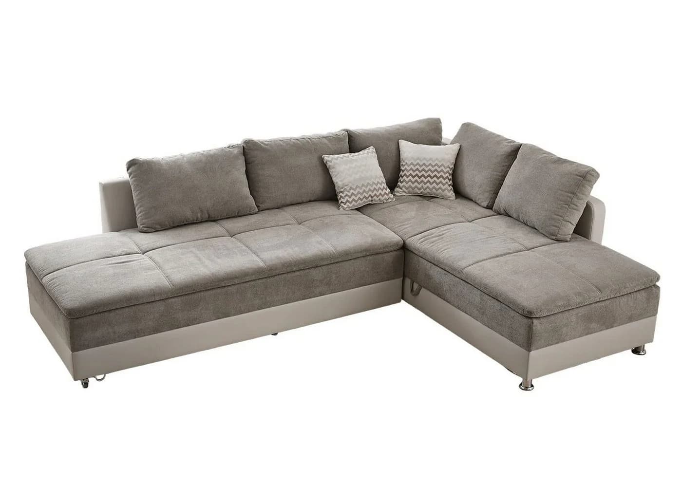 luma-home Ecksofa 15101 Doppelbett Grau Braun/Kunstleder Beige - Bild 2