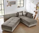 luma-home Ecksofa 15101 Doppelbett Grau Braun/Kunstleder Beige Bild 5