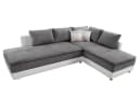 luma-home Ecksofa 15103 Doppelbett Hell-Grau/Kunstleder Weiß Bild 2