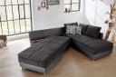 luma-home Ecksofa 15105 Doppelbett 306x223 cm Mikrofaser Anthrazit Bild 5