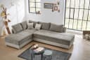 luma-home Ecksofa 15102 Dauerschläfer Doppelbett Grau Braun/Kunstleder Beige Bild 3