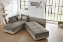 luma-home Ecksofa 15102 Dauerschläfer Doppelbett Grau Braun/Kunstleder Beige Bild 5