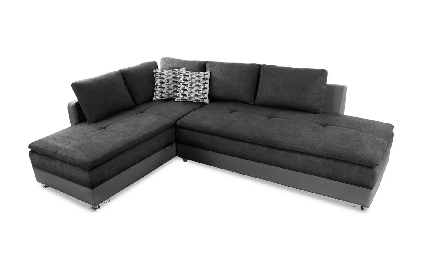 luma-home Ecksofa 15106 Doppelbett Grau Mikrofaser Kunstleder - Bild 2