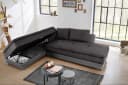 luma-home Ecksofa 15106 Doppelbett Grau Mikrofaser Kunstleder Bild 4