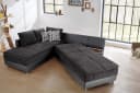 luma-home Ecksofa 15106 Doppelbett Grau Mikrofaser Kunstleder Bild 5