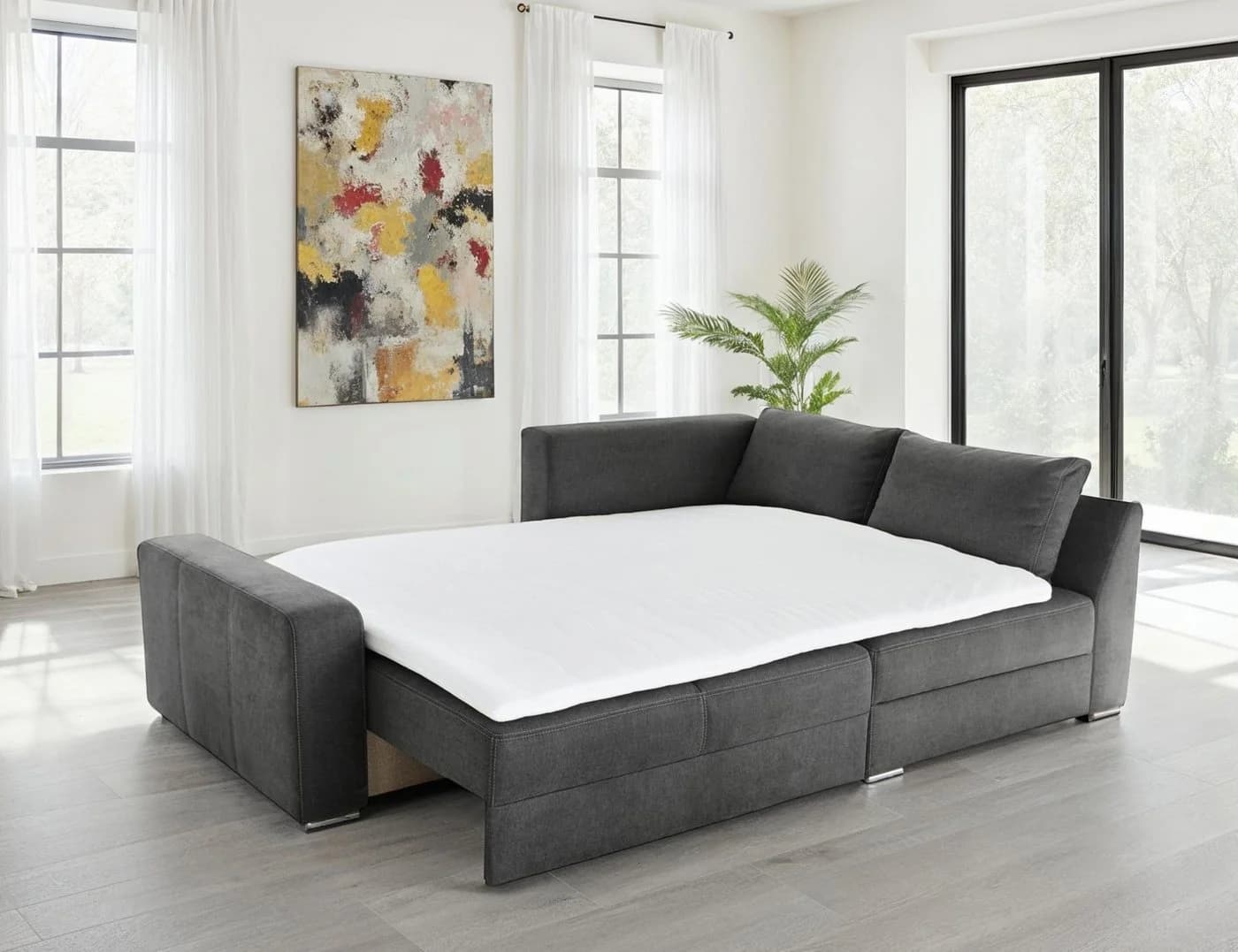 luma-home Ecksofa 15107 Dauerschläfer Boxspring Mikrofaser Grau - Bild 4
