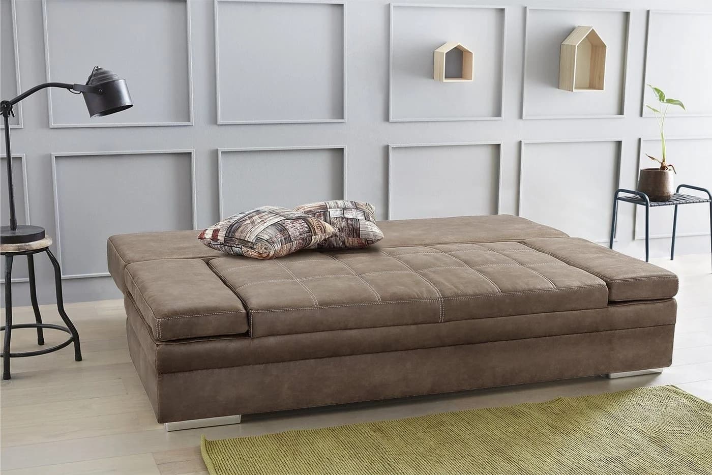 luma-home Schlafsofa 15116 Braun Bettkasten Armlehnen verstellbar - Bild 4