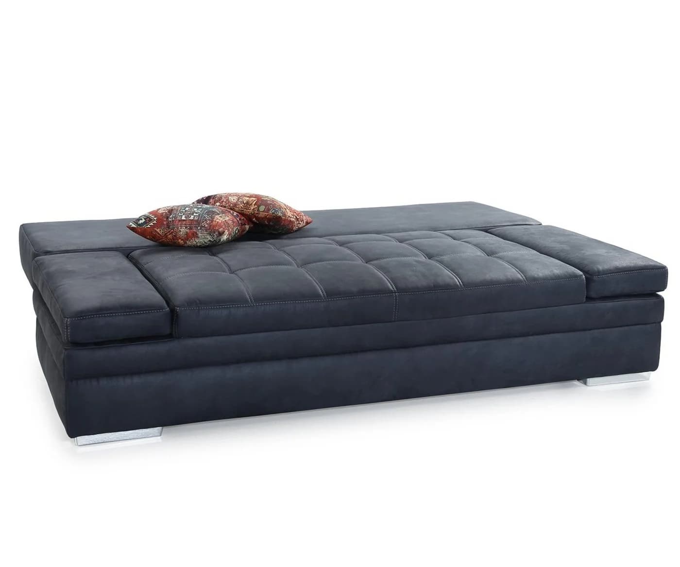luma-home Schlafsofa 15118 Anthrazit Bettfunktion Armlehnen verstellbar
