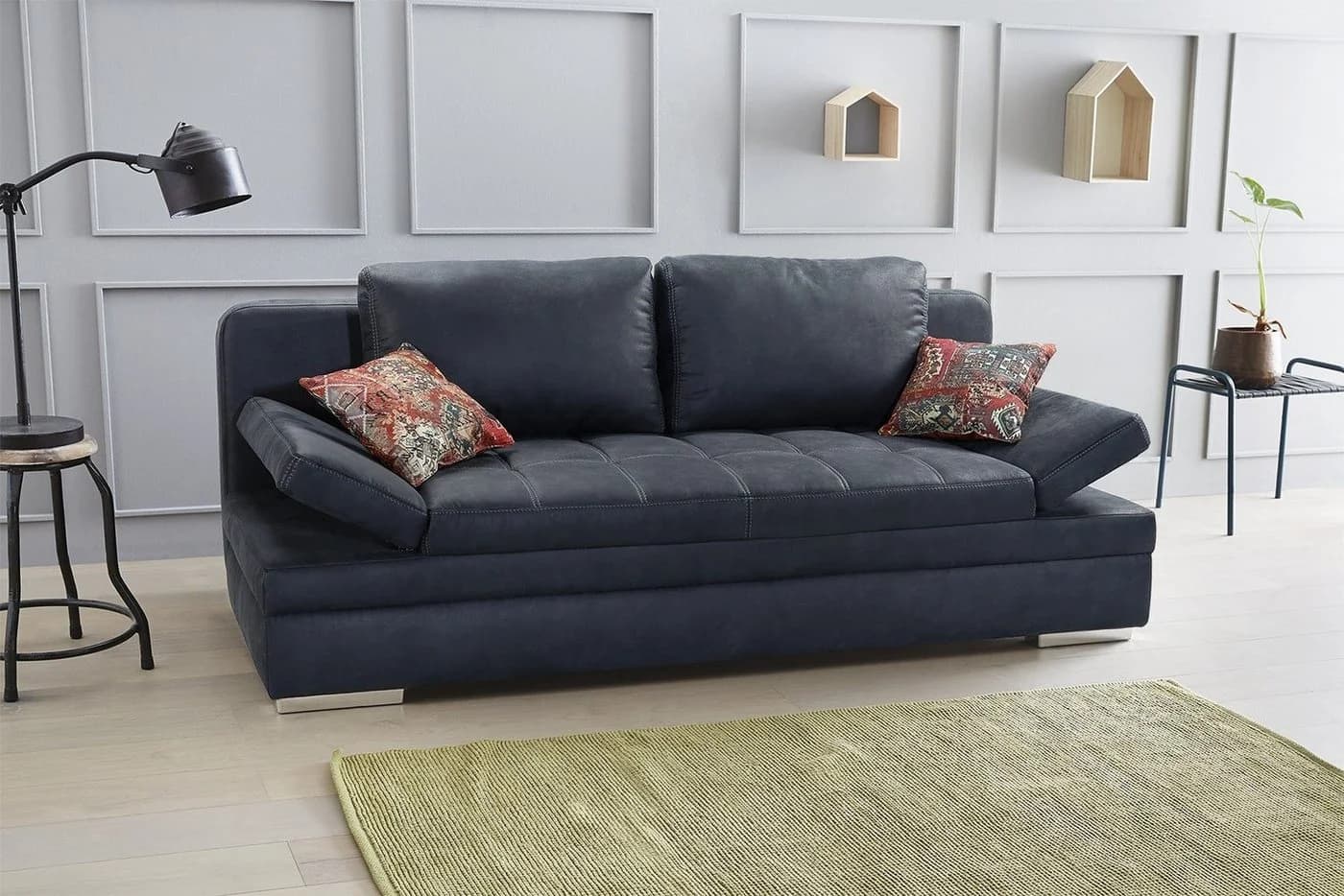 luma-home Schlafsofa 15118 Anthrazit Bettfunktion Armlehnen verstellbar - Bild 3