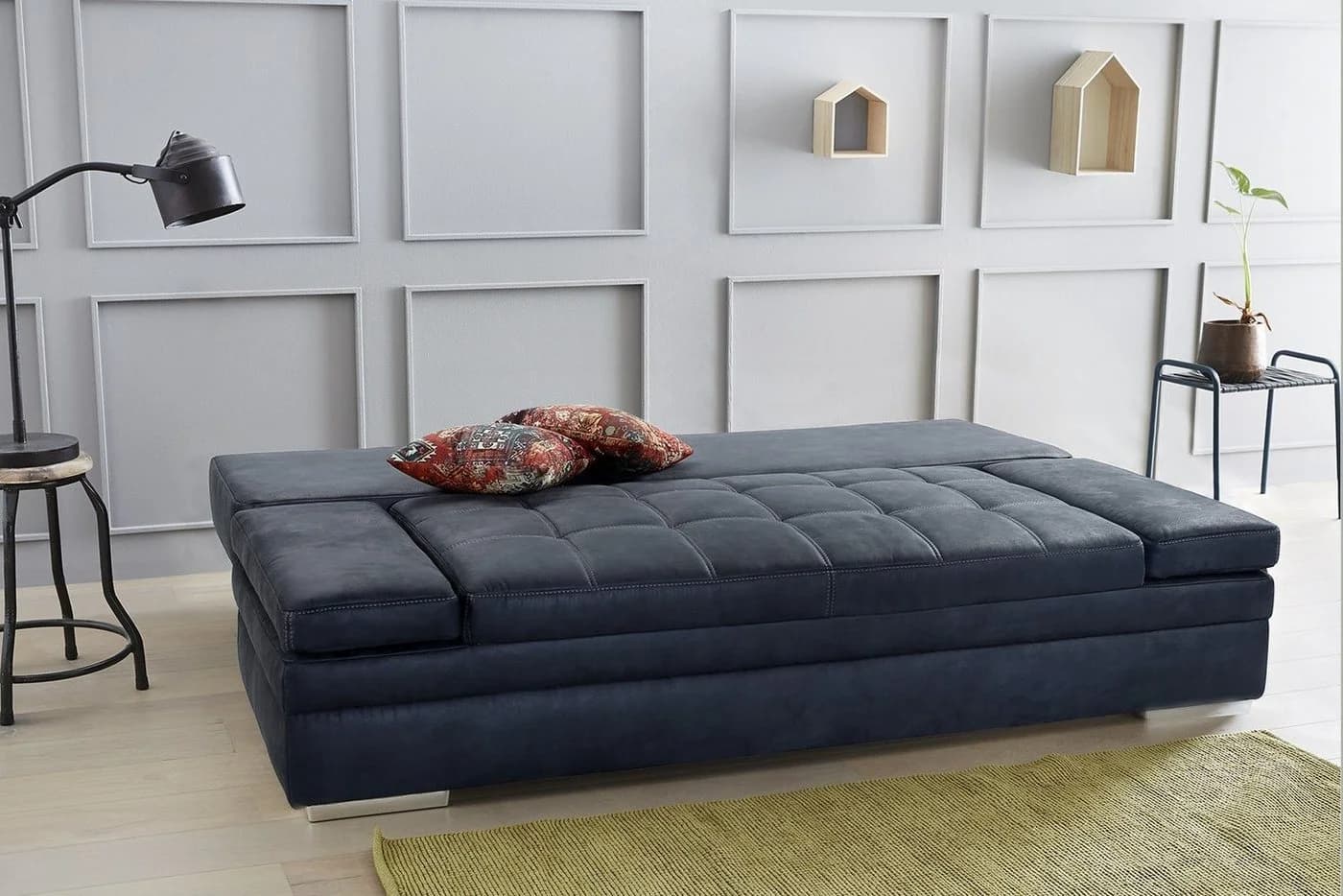 luma-home Schlafsofa 15118 Anthrazit Bettfunktion Armlehnen verstellbar - Bild 4