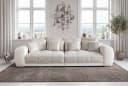 luma-home Big-Sofa 15113 XXL-Couch Kunstleder Weiß/Web-Strukturstoff Grau Beige Bild 1